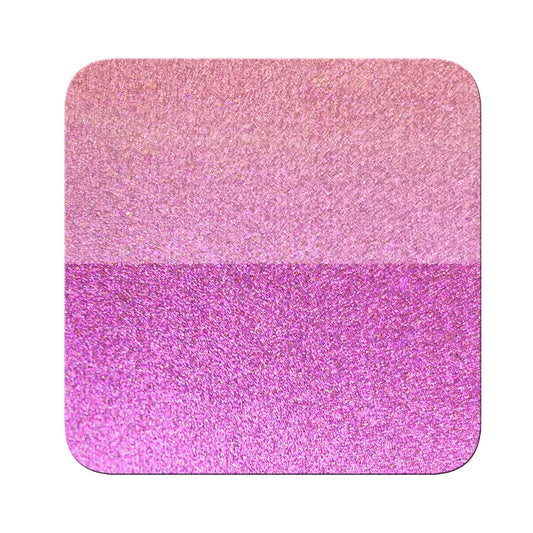magenta flame to luminous lime opaque pigment on black and white contrast chart showing coverage difference