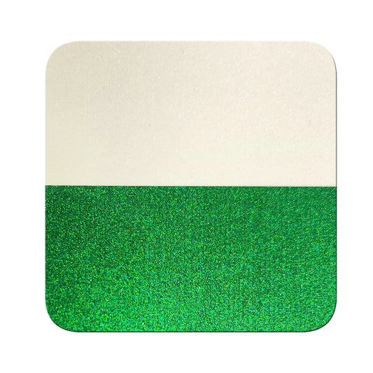 forest green to ocean cyan translucent pigment on black and white contrast chart showing transparency difference