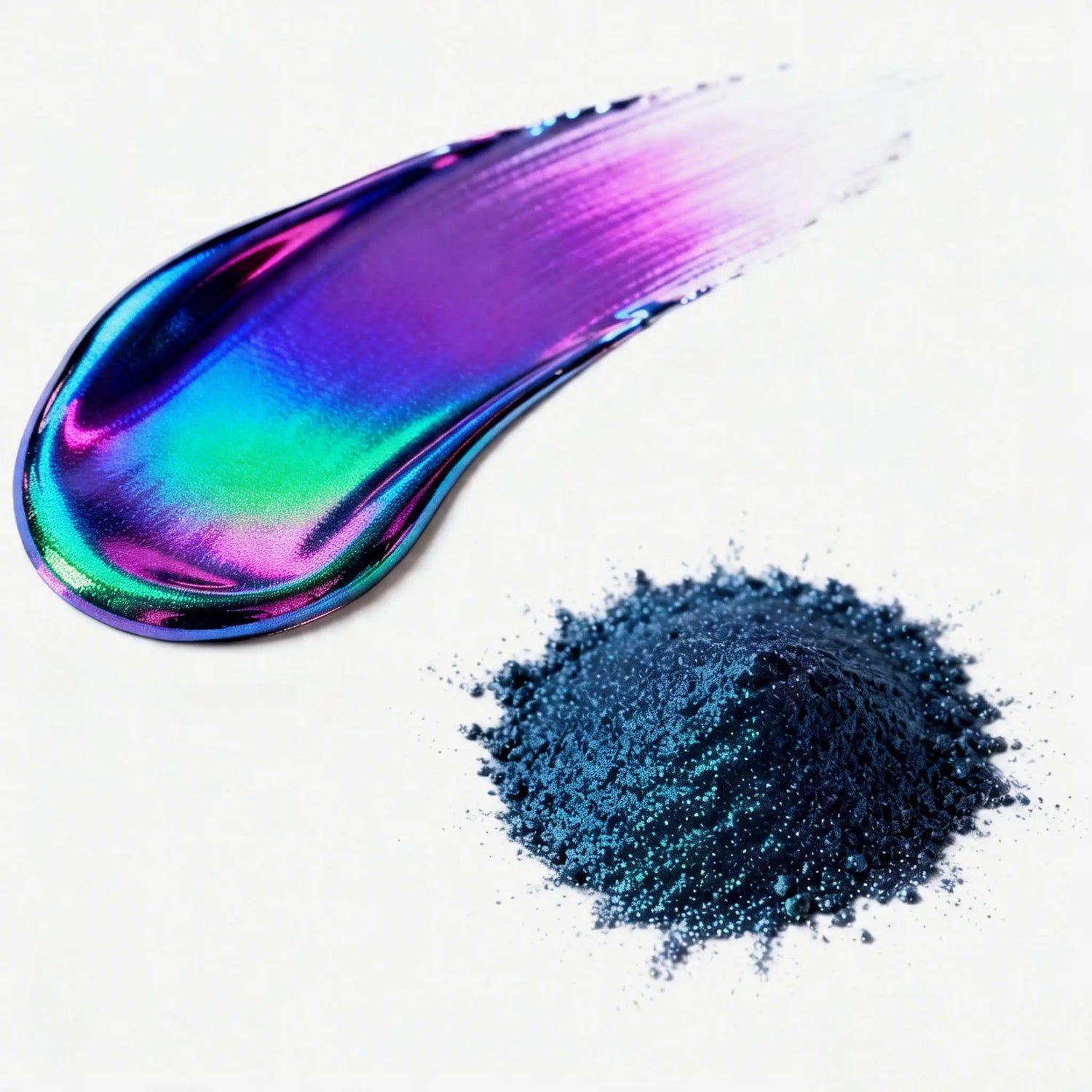 opaque pigment with strong coverage and angle dependent color shift effect