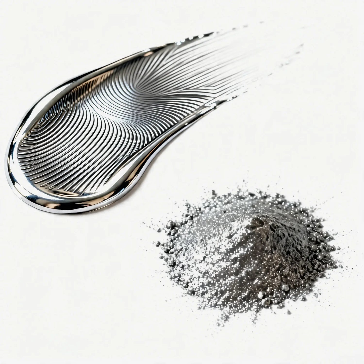 magnetic responsive chrome pigment that forms reflective patterns under magnetic control