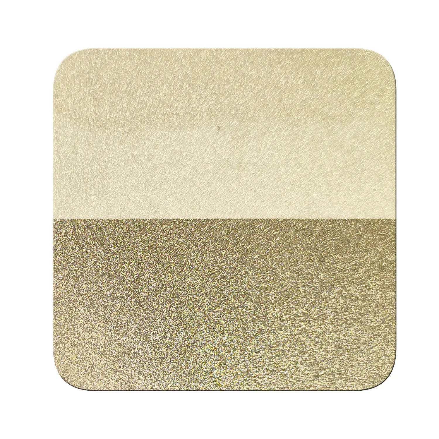 ochre gold magnetic chrome pigment on black and white contrast chart showing coverage difference