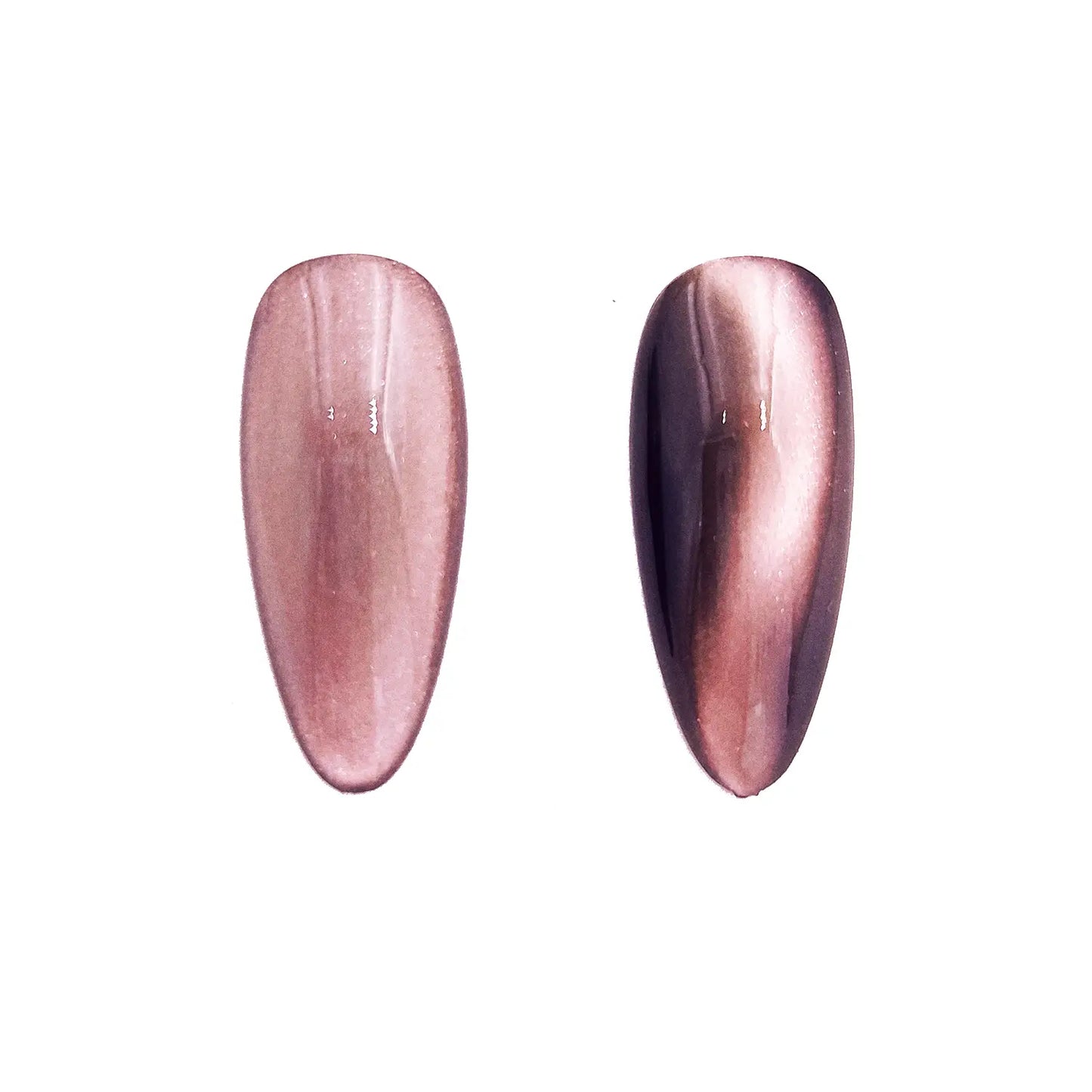coral ember earth amber magnetic color travel pigment nail effect on black nail tip with visible magnetic color shift