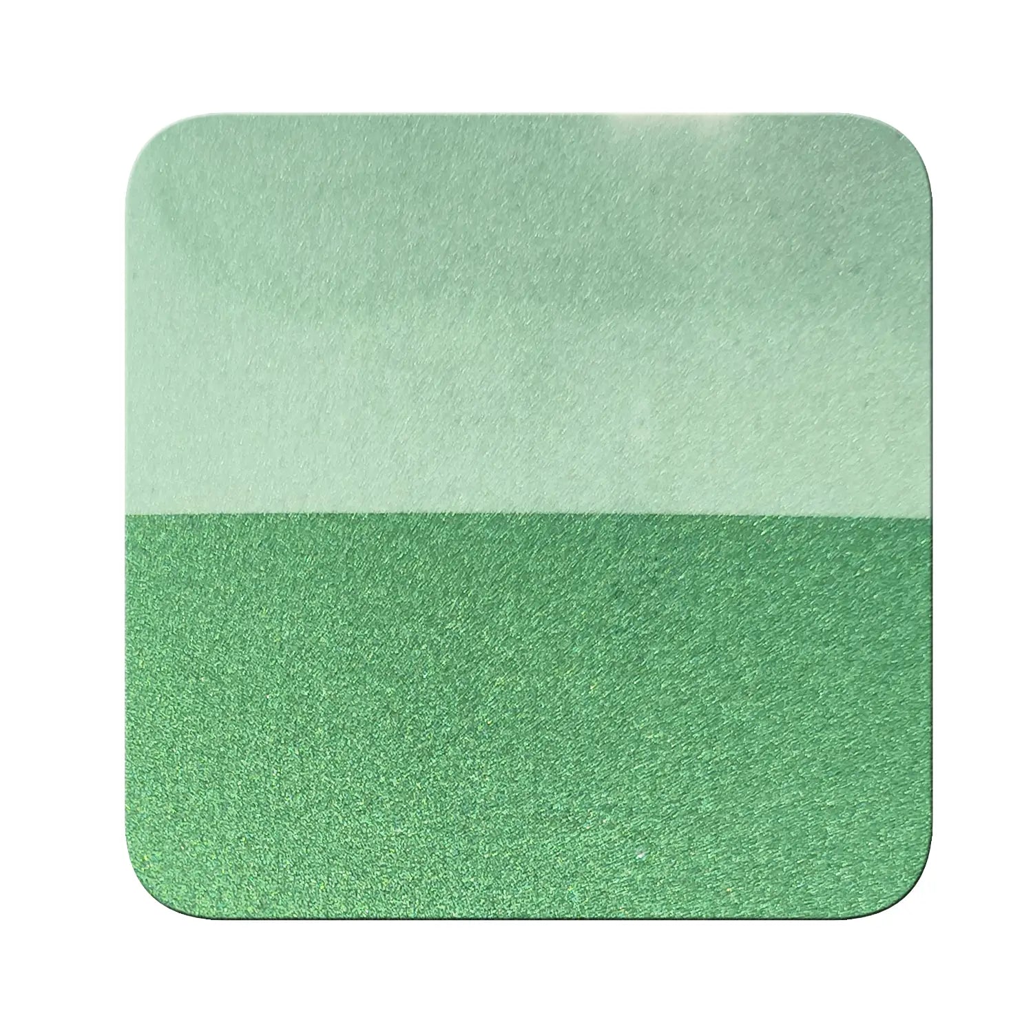 green wave to aqua stream magnetic color travel pigment on black and white contrast chart