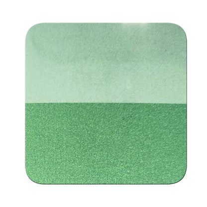 green wave to aqua stream magnetic color travel pigment on black and white contrast chart