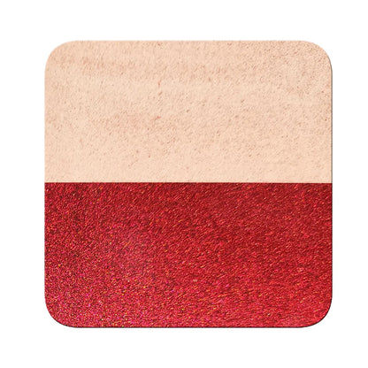 ruby scarlet chrome metallic pigment on black and white contrast chart showing coverage difference