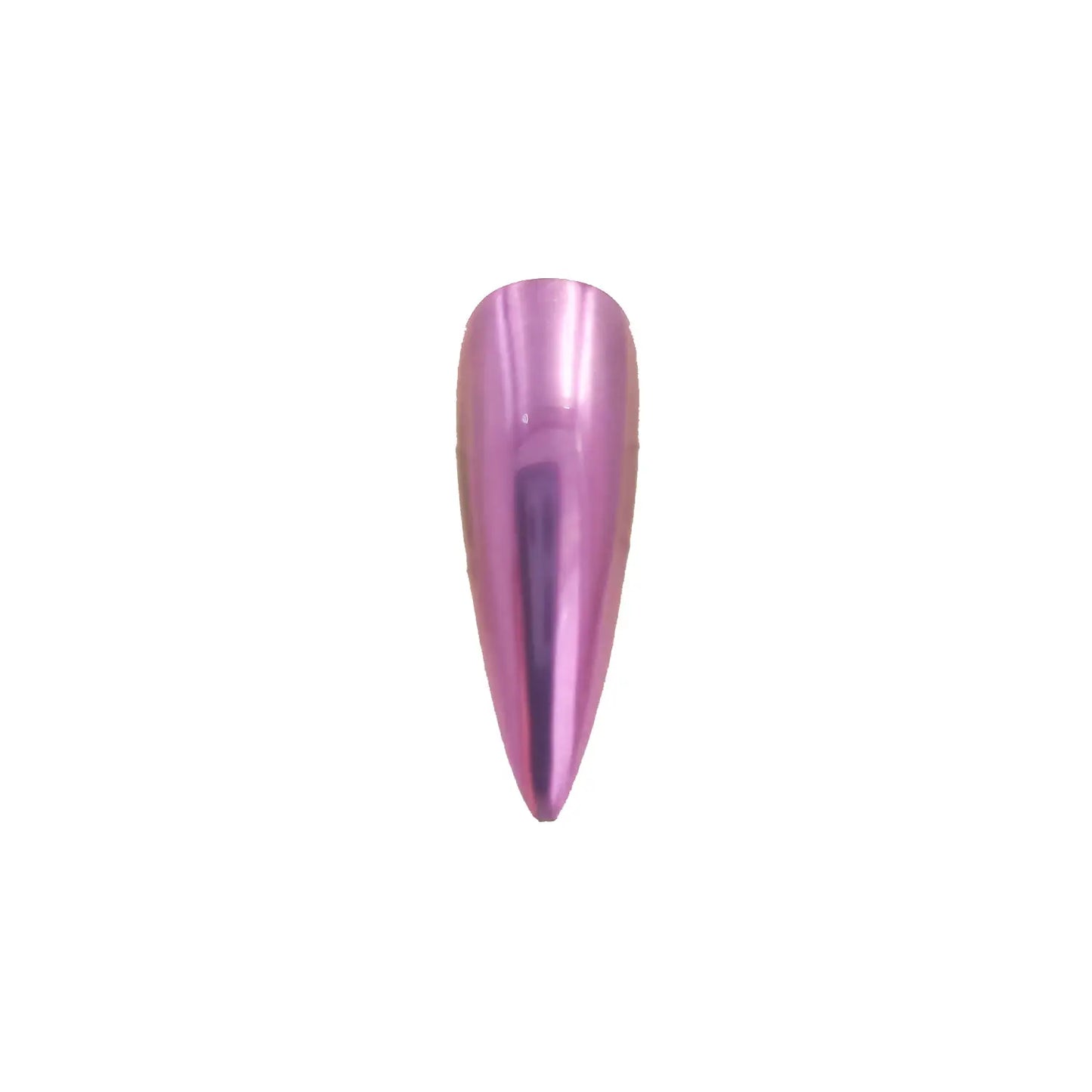 crimson violet chrome metallic pigment nail effect on black nail tip with deep metallic purple finish