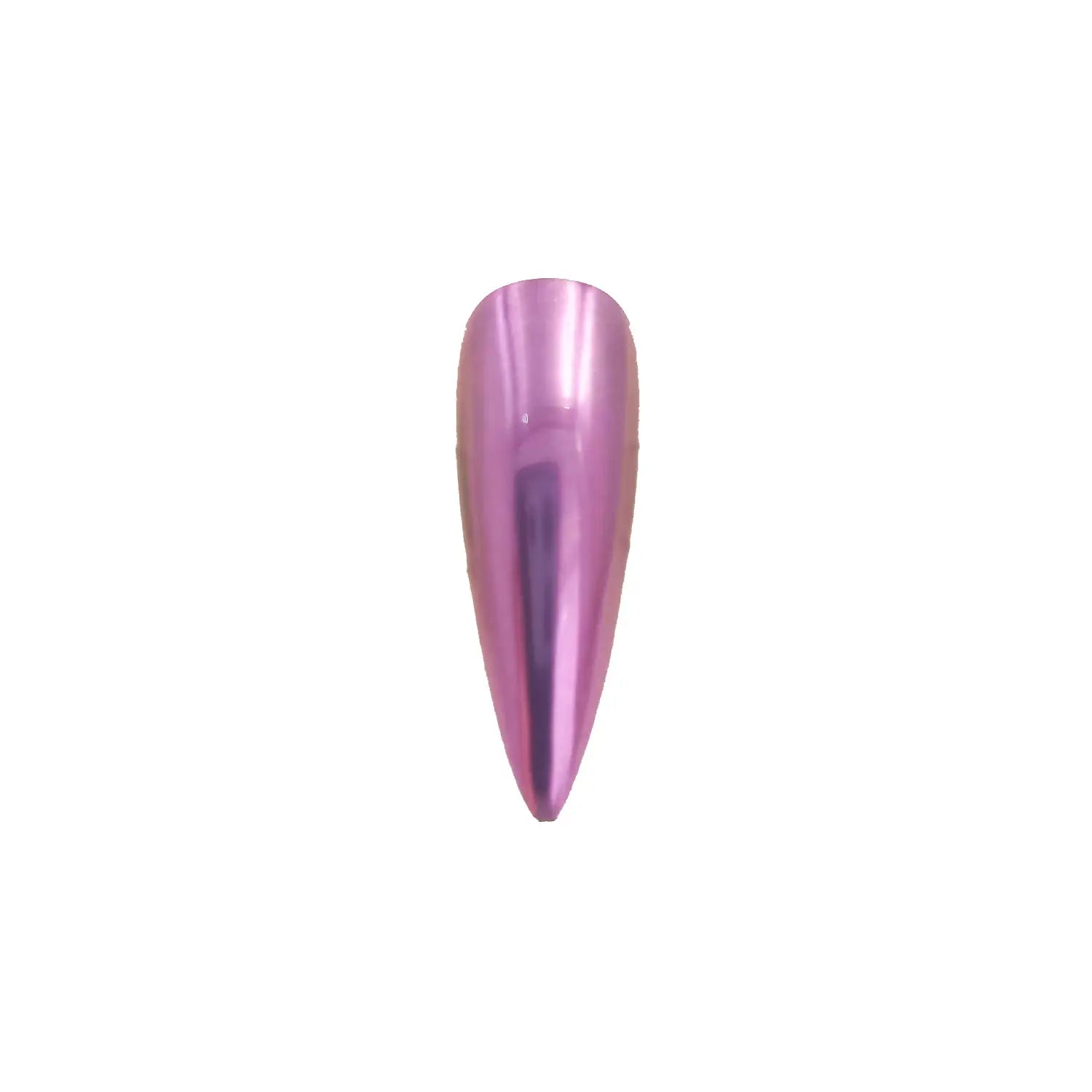 crimson violet chrome metallic pigment nail effect on black nail tip with deep metallic purple finish