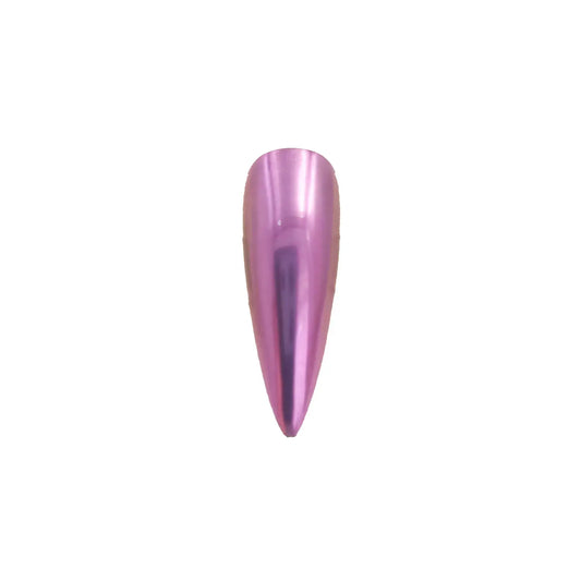 crimson violet chrome metallic pigment nail effect on black nail tip with deep metallic purple finish