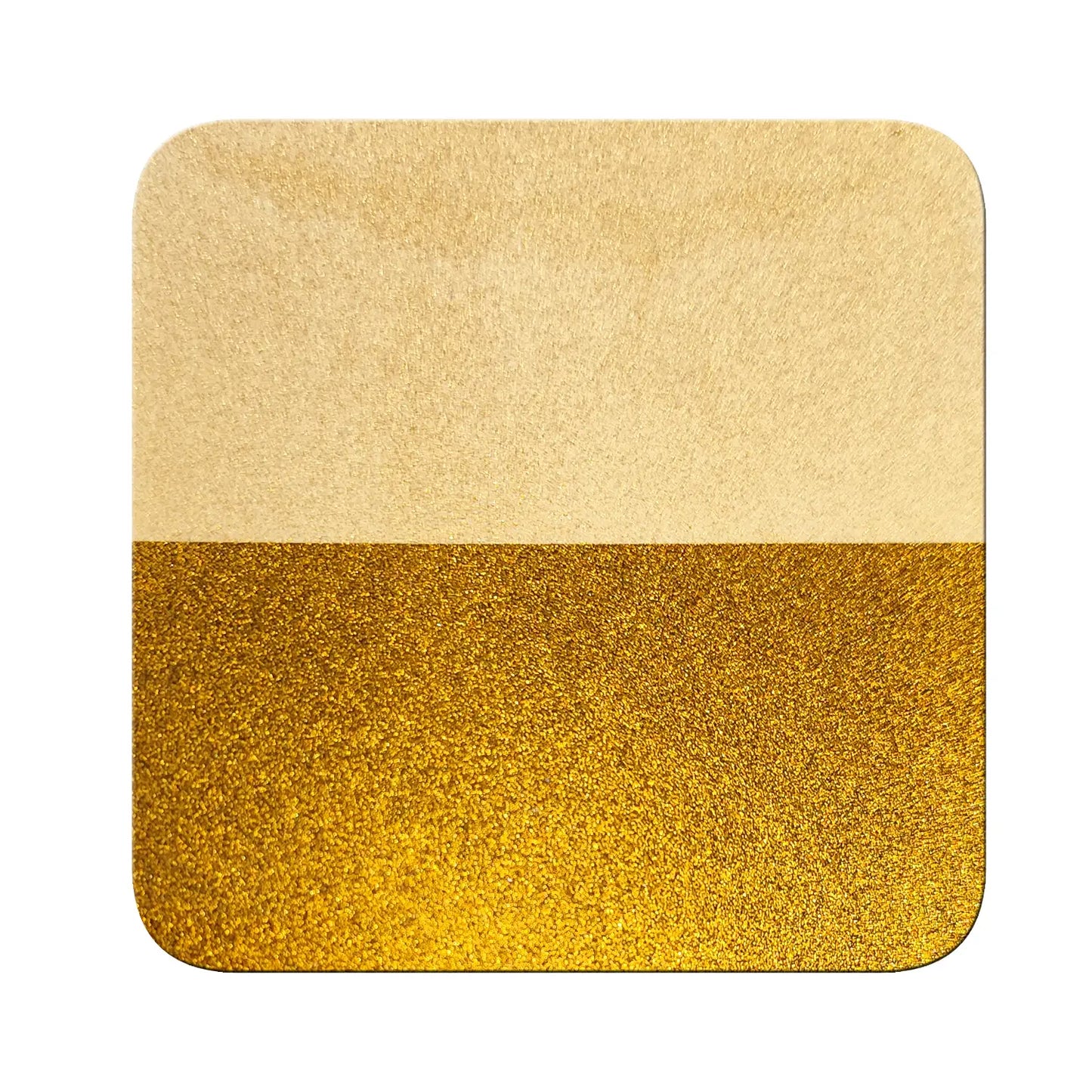 golden amber chrome metallic pigment on black and white contrast chart showing coverage difference