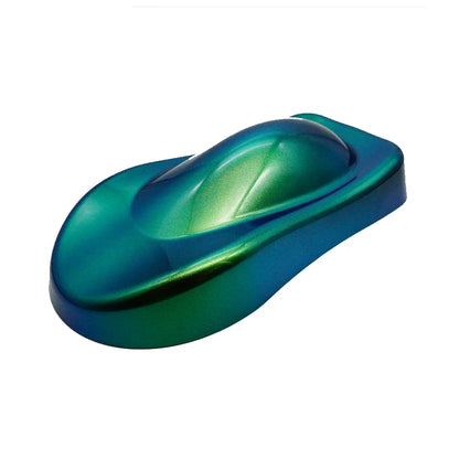 citrus green to aqua cyan opaque pigment sprayed on automotive film coating effect