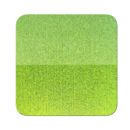 citrus green to aqua cyan opaque pigment on black and white contrast chart showing coverage difference