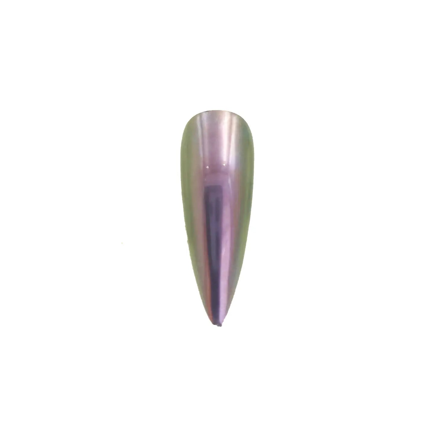 lavender haze sky blue opaque color travel pigment nail effect on black nail tip with visible lavender to blue color shift