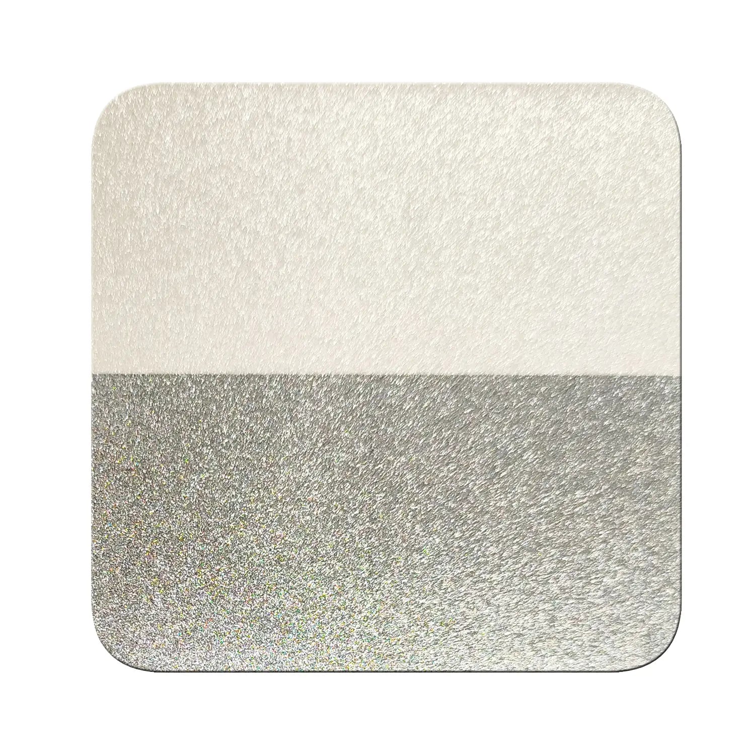 frost silver translucent chrome pigment on black and white contrast chart showing transparency and coverage difference