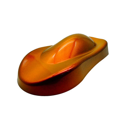coral ember to amber glow translucent pigment sprayed on automotive film coating effect