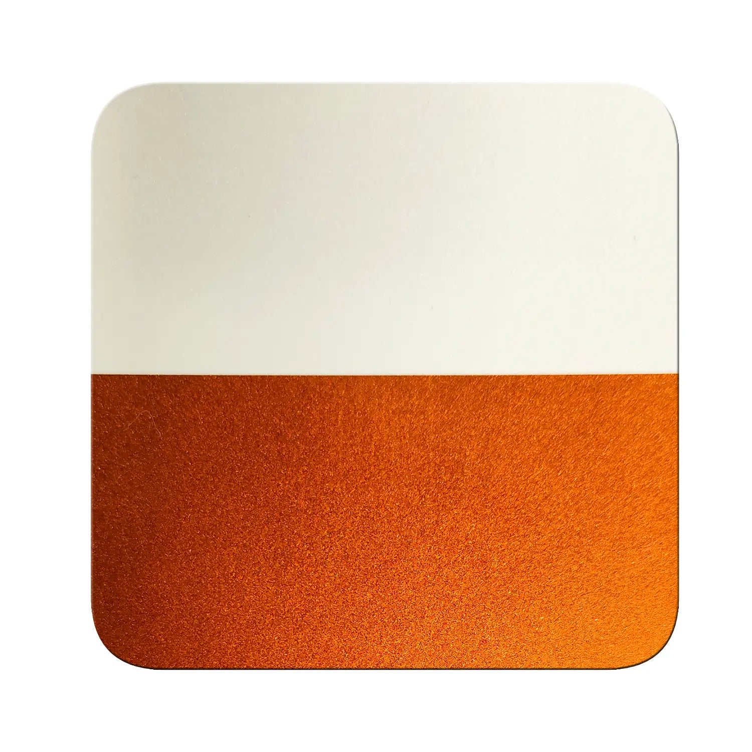 sunset orange to solar yellow translucent pigment on black and white contrast chart showing transparency difference