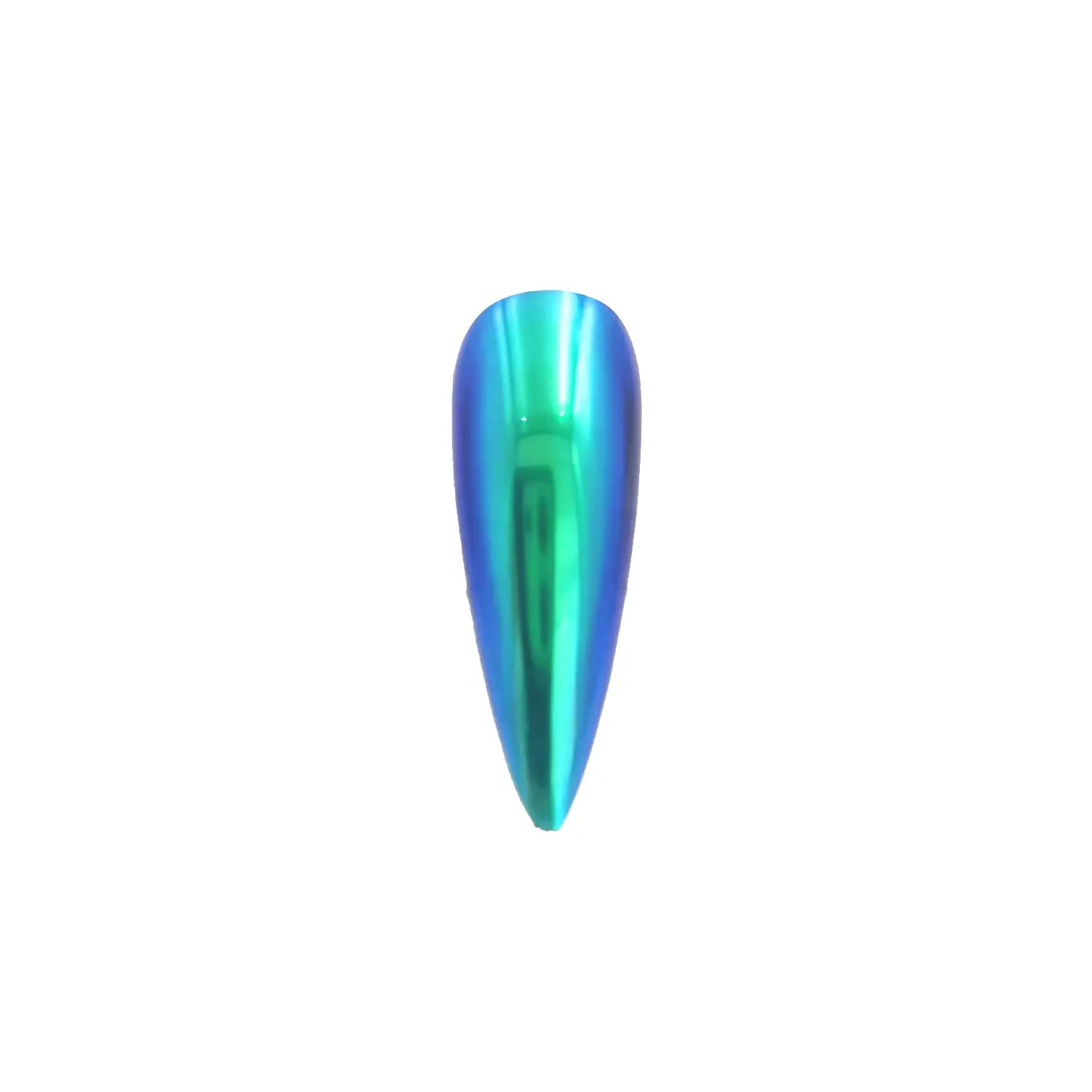 emerald green violet blue translucent color travel pigment nail effect on black nail tip with visible green to violet color shift