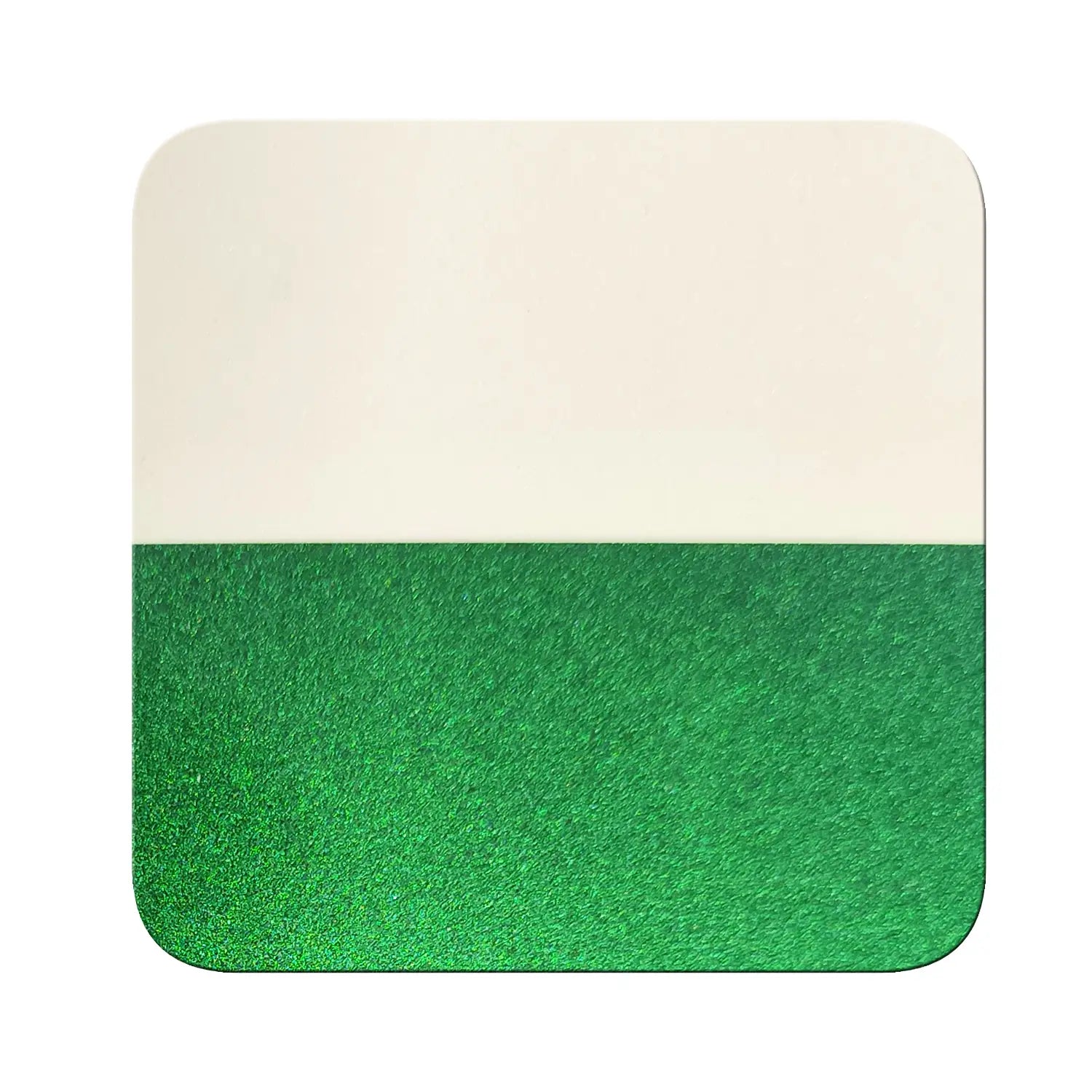 jade green to lavender silver translucent pigment on black and white contrast chart showing transparency difference