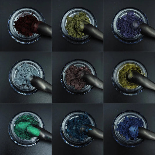 Magnetic Pigment Sample Pack featuring 9 mica-free magnetic pigment powders