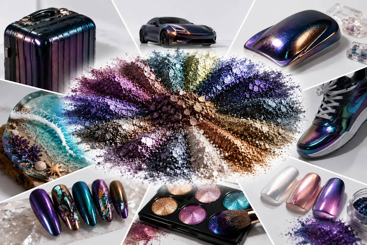 mica-free effect pigments for premium visual applications including nails, beauty, resin and automotive