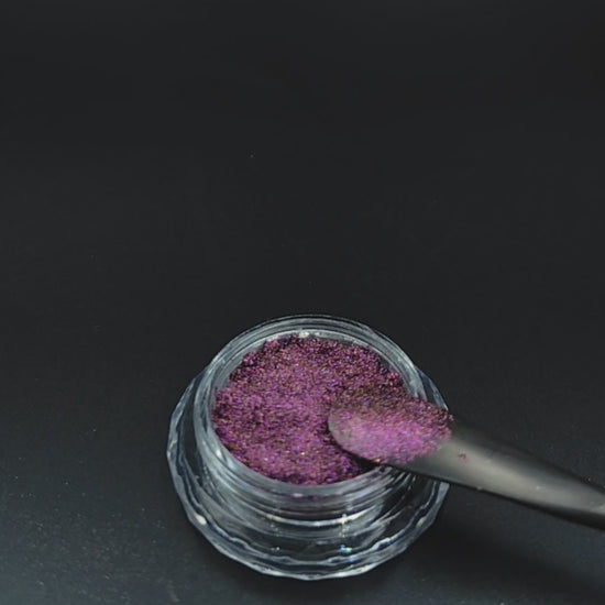 color travel opaque pigment with orchid crimson and lime glow effect