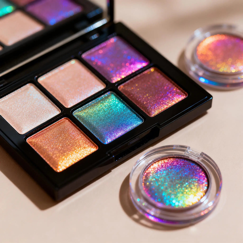 eyeshadow makeup with multi tone shimmer effect