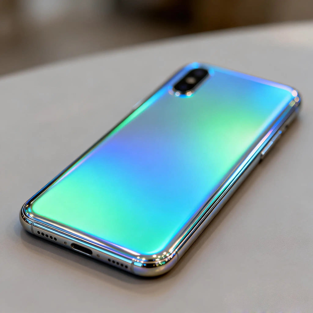 phone case with holographic reflective coating